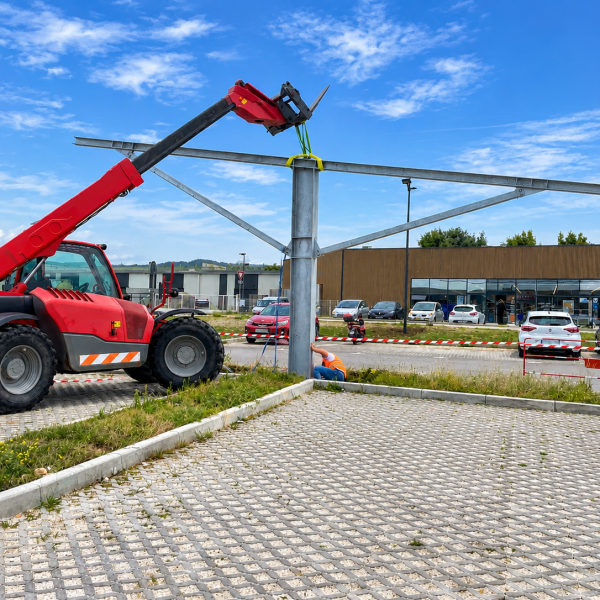 Fabrication et pose d’ombrières métalliques de parking en Bourgogne-Franche-Comté